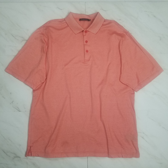 Bugatchi Mens Polo T Shirts 100% Mercerized Cotton XL Peach Color - Picture 2 of 11